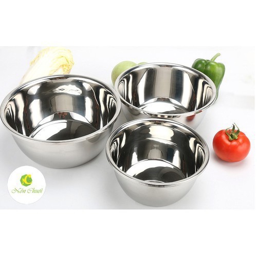 Thau Inox Lòng Sâu Hàng Cao Cấp Dày Dặn Đẹp Sang Trọng - 20cm