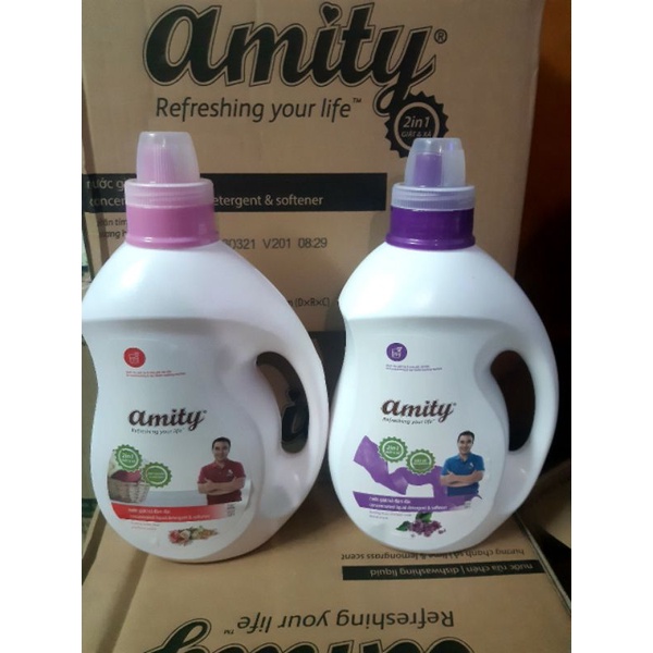 Nước giặt xả đậm đặt 2in1 Amity 2kg