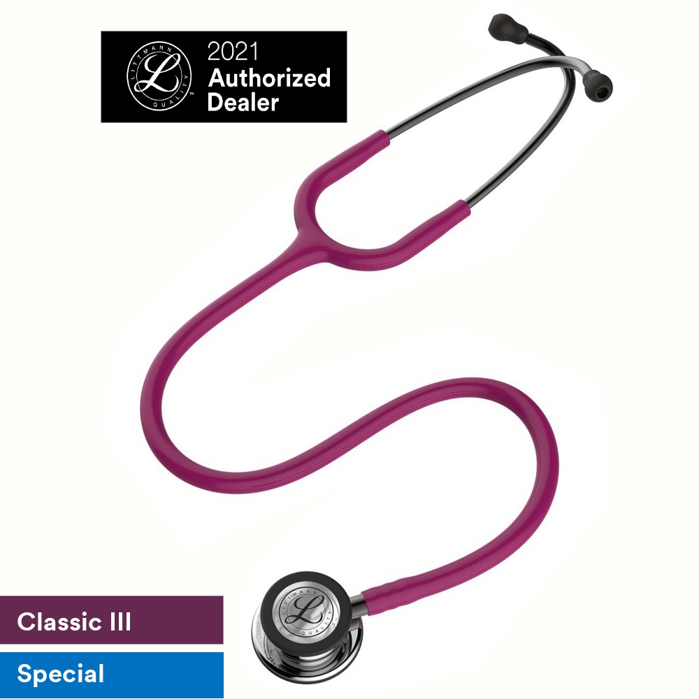 Ống nghe 3M Littmann Classic III, màu đỏ ,mâm xôi, mặt gương (raspberry) 27 inch, 5862