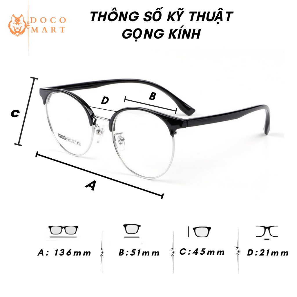 Gọng kính cận nam nữ kim loại lyly gọng nhựa mắt tròn nhiều màu 6214 | BigBuy360 - bigbuy360.vn