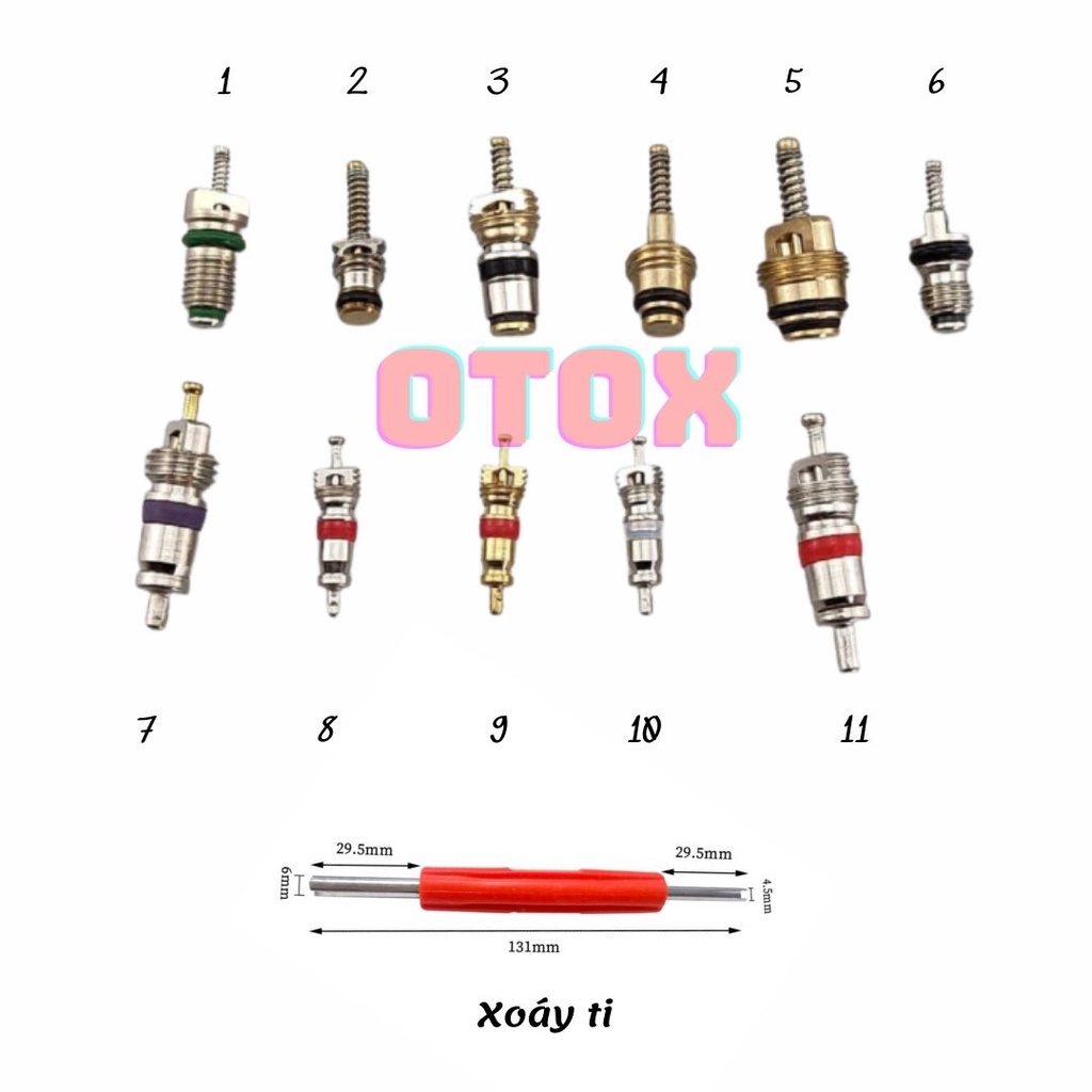 Ti van lốp điều hòa ô tô r134a r12 các loại OTOX