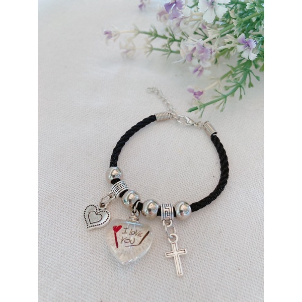 Vòng tay i love you khắc tên hạt gạo theo yêu cầu