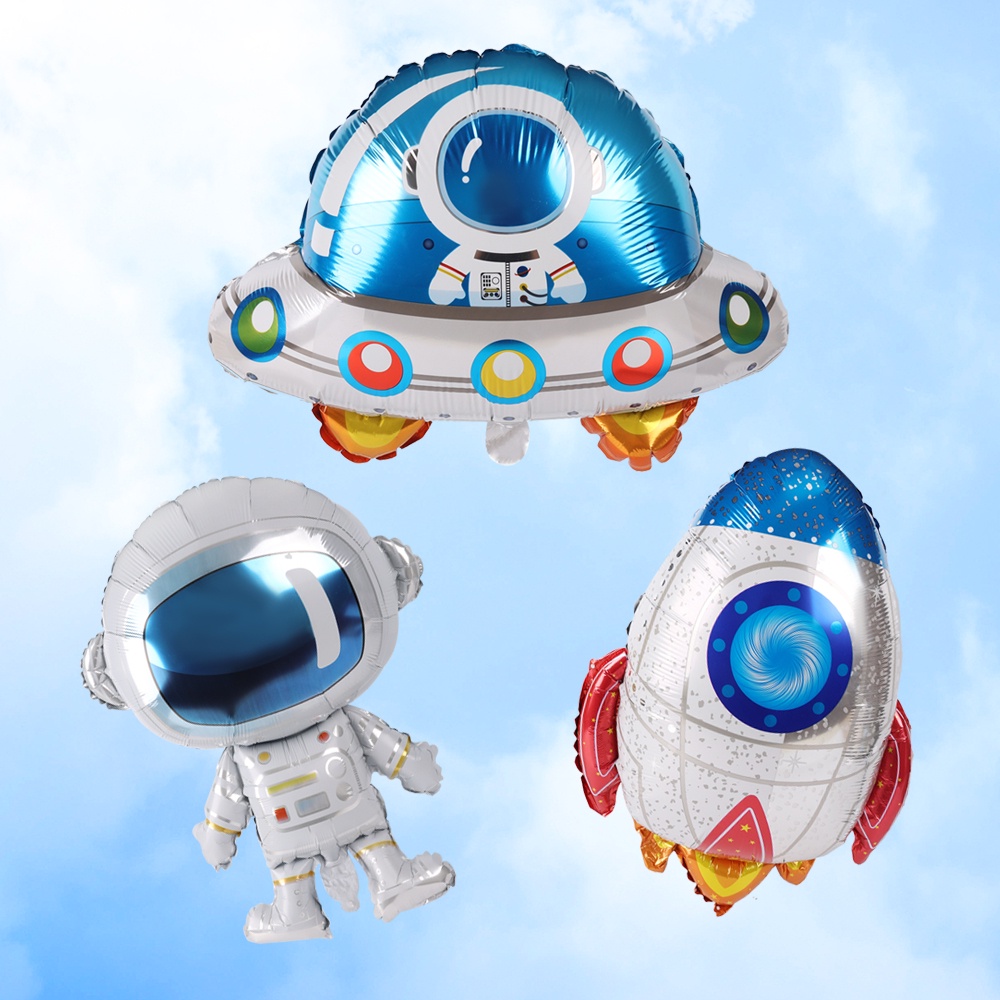 Bong bóng nhôm hình phi hành gia bay UFO 3D
