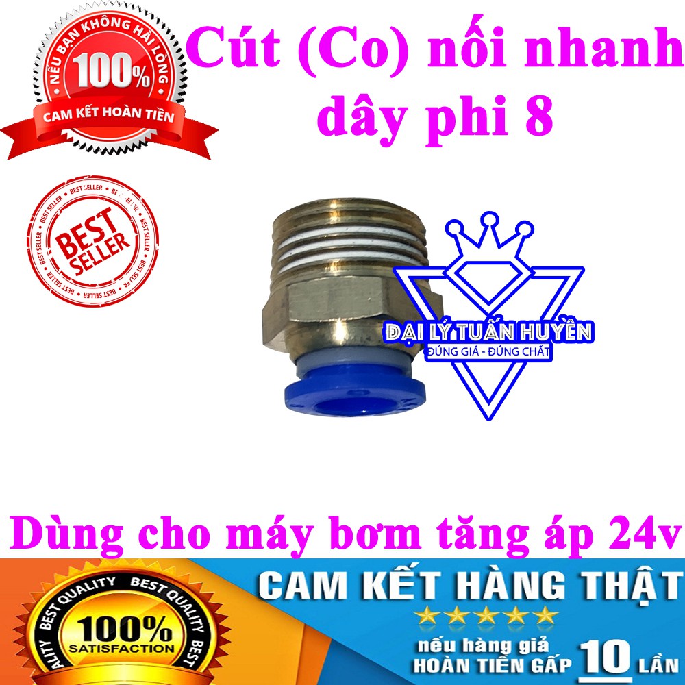 Cút (co) thẳng nối nhanh dây phi 8 - Dùng cho máy bơm tăng áp 24v | BigBuy360 - bigbuy360.vn