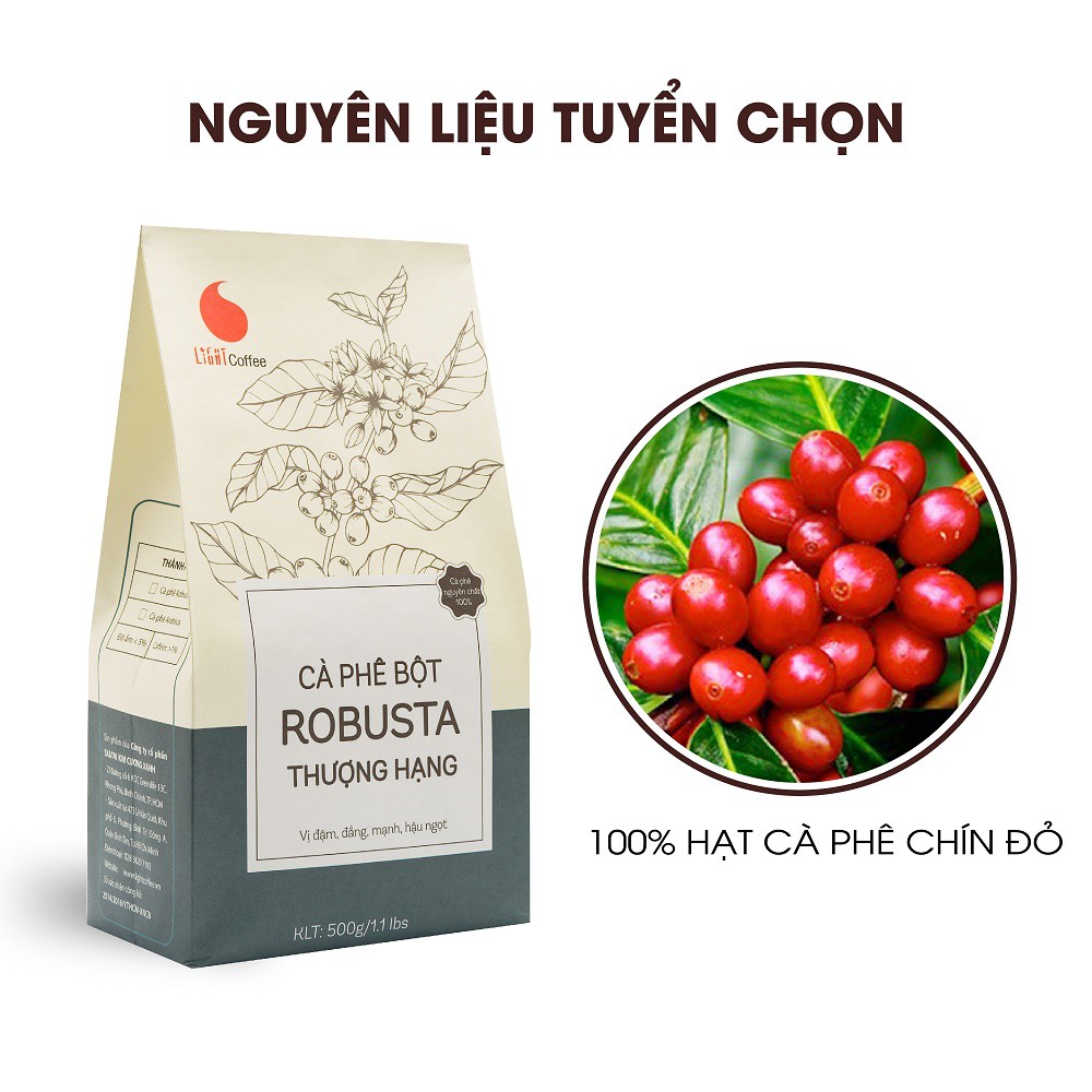 Cafe Thượng hạng Light Coffee gu đậm, đắng mạnh, hậu ngọt - Gói 500g