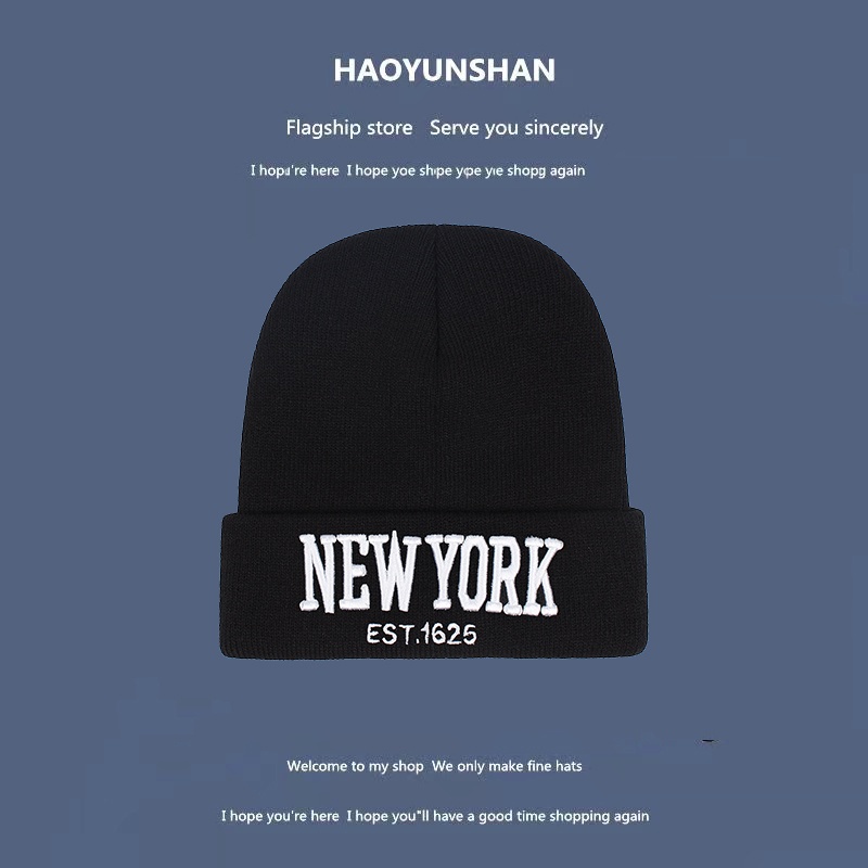 Mũ Len Beanie Nam Nữ Thêu Chữ BrooklynNYC NEW YORK