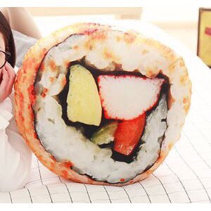 Gối ôm 3D hình miếng Sushi_gấu bông, quà tặng thú nhồi bông đồ ăn _MOMOMART _SIHOO.VN