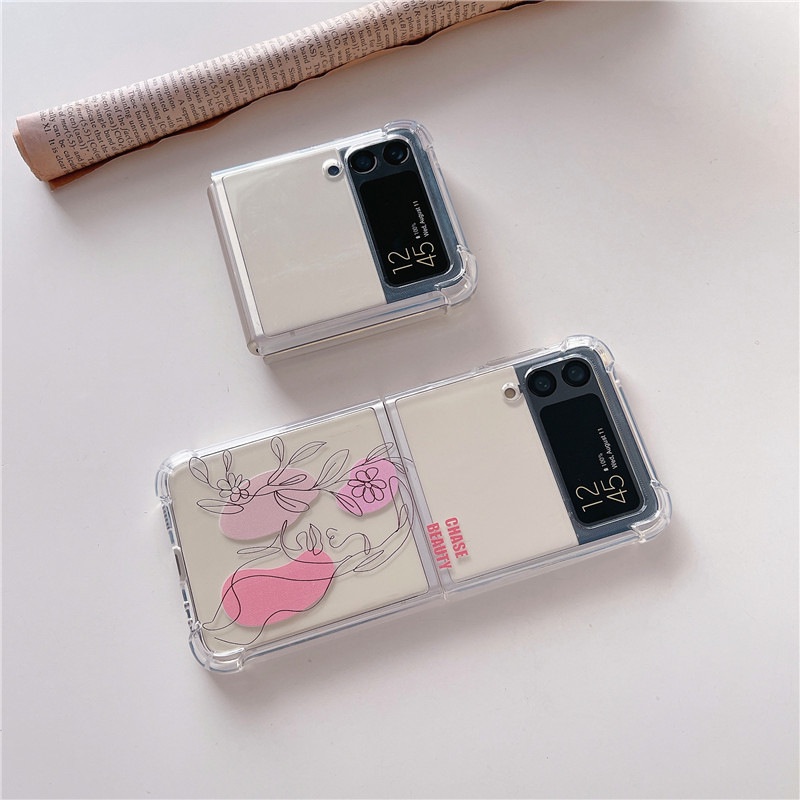Ốp Samsung Galaxy Z Flip4 5G / Z Flip 4 / Z Flip3 5G / Z Flip 3 trong suốt dễ thương ZF408 ZF409
