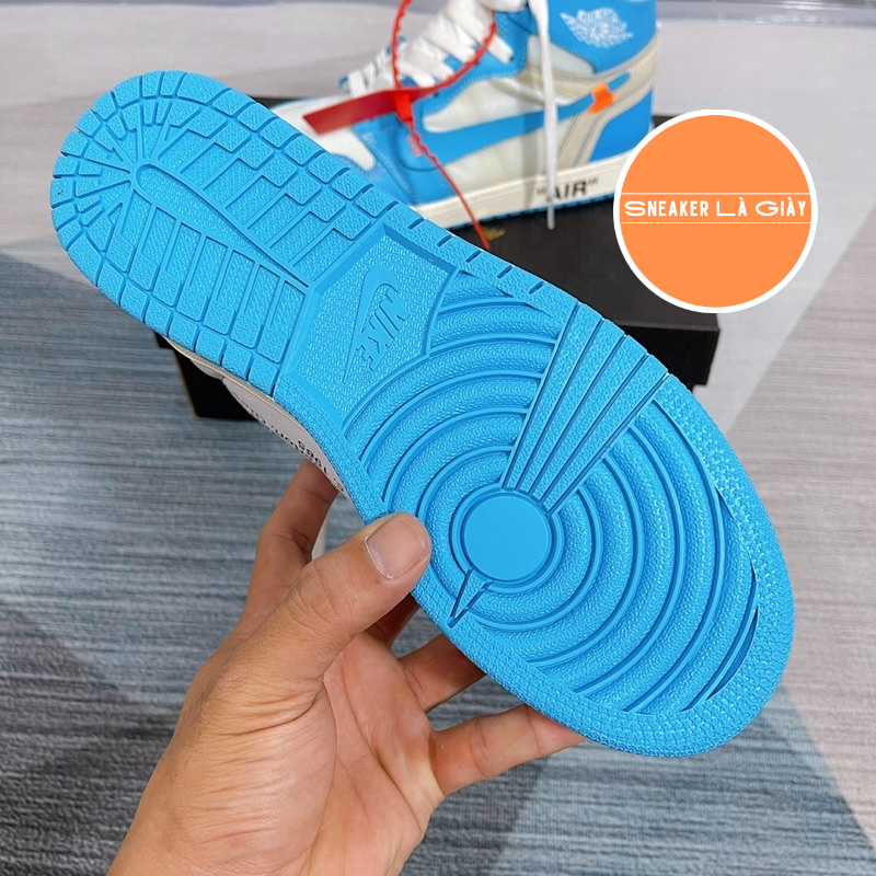 Giày Jordan High Offwhite UNC Blue ( JD1 Cổ Cao Offwhite Unc blue ) - Bản đẹp Fullbox