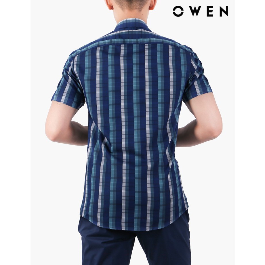 Áo sơ mi ngắn tay OWEN Bạch đàn Regularfit màu xanh - AR22695NT