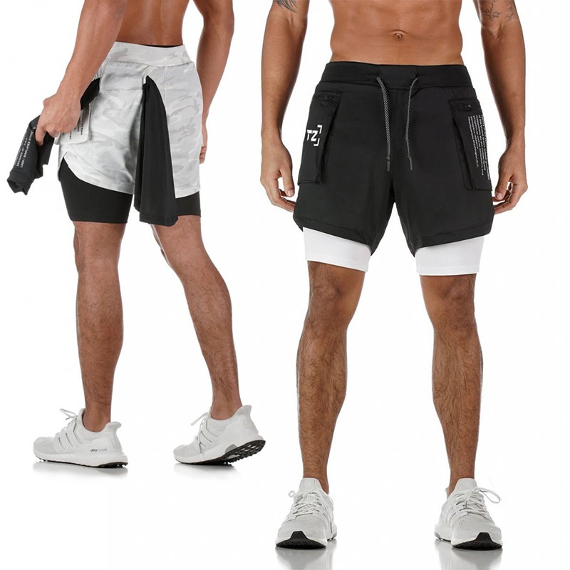 Quần Short Thể Thao 2 Trong 1 Thoáng Khí Thời Trang Mùa Hè Cho Nam