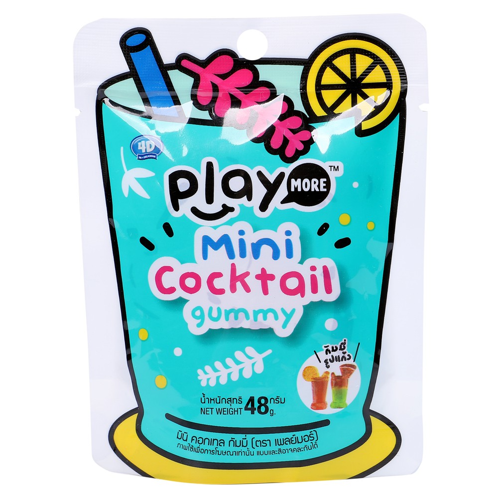 Kẹo dẻo hình ly Play More Cocktail Mini gói 48g