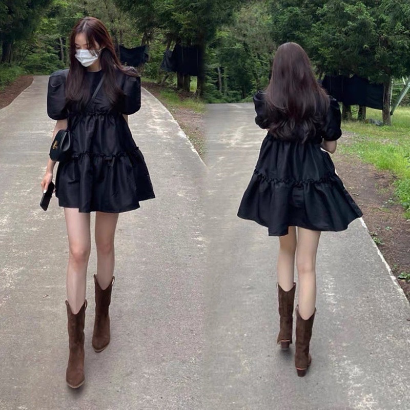 Váy Babydoll tiểu thư chất bóng nhẹ siêu xinh