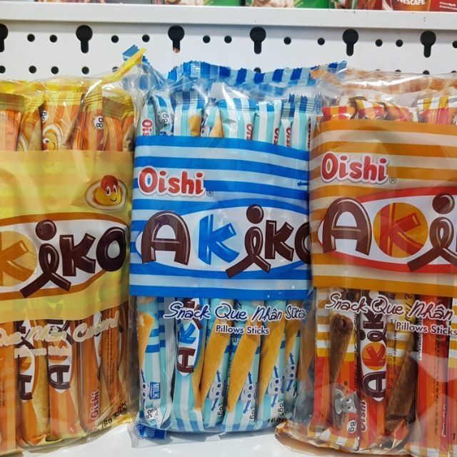 Bánh snack que akiko oishi vị sữa, cafe, phomai GÓI 160g