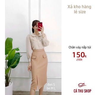 Chân váy A nắp túi chỉ còn màu BE