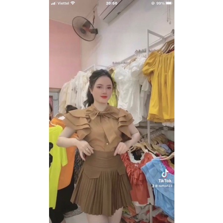 Áo tiểu thư tay bèo xinh xuất sắc