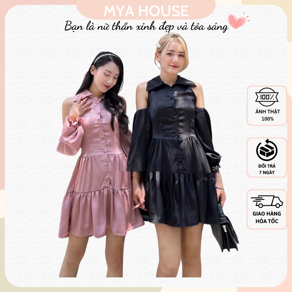 Đầm hở vai CARISA DRESS thiết kế cổ sơmi cut out vai độc lạ với phần thân sau thắ dây có thể điều chỉnh làm vòng eo