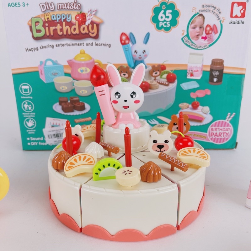 Bộ Đồ Chơi Bánh Sinh Nhật Thỏ-Trang Trí Bánh Sinh Nhật Cho bé Yêu 42/65 Chi Tiết