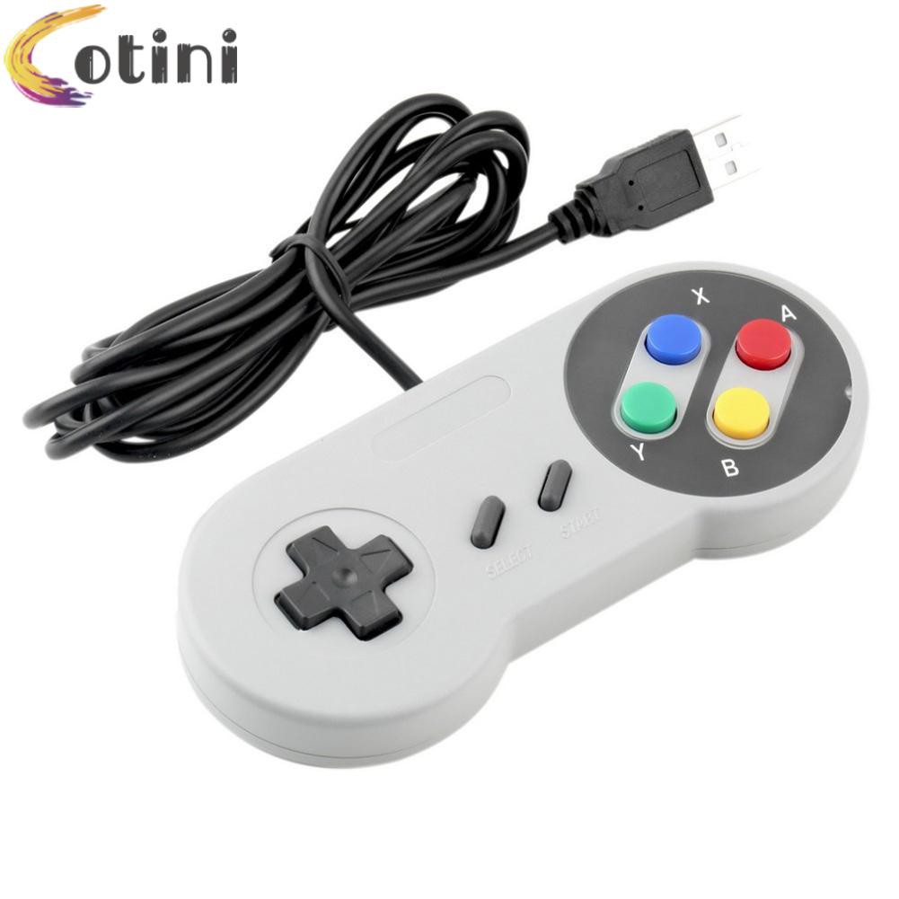 Tay cầm chơi game 4 nút Super Nintendo Snes USB chất lượng cao thích hợp cho máy tính để bàn/Mac