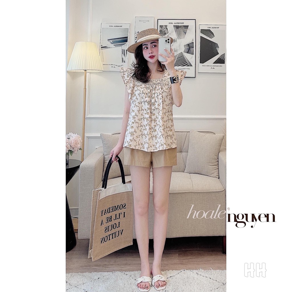 Set bộ nữ babydoll cổ vuông hoa nhí vintage cực sang BN162 | BigBuy360 - bigbuy360.vn
