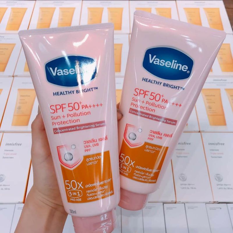 (Pick up Store Thái) Sữa dưỡng thể Vaseline 50x Thái Lan trắng da chống nắng 320ml