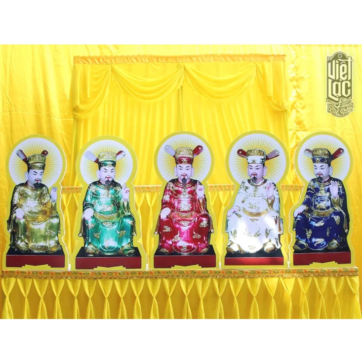 Bộ tranh cúng Ngũ Quan ép plastic