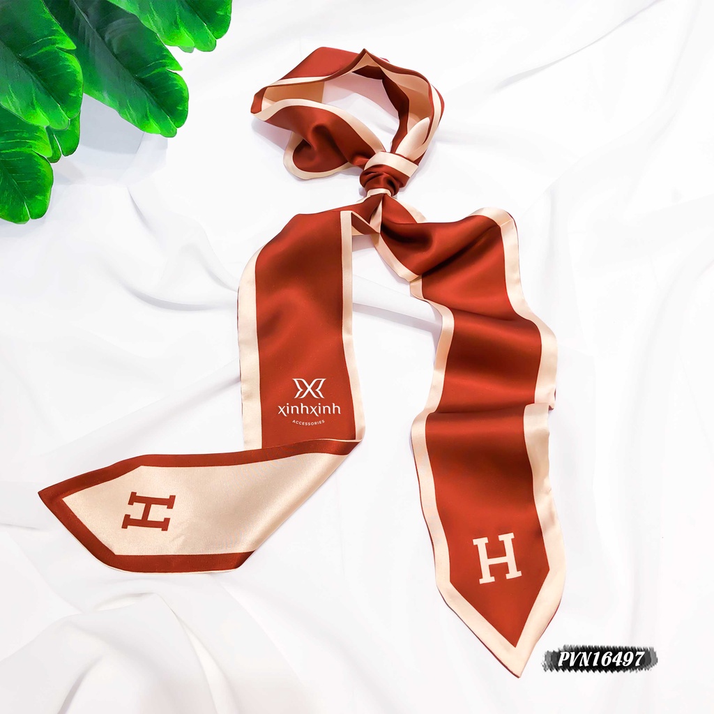 Khăn lụa H trơn dài nhỏ - Xinh Xinh Accessories