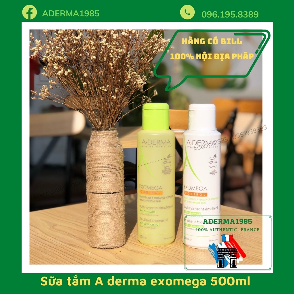 Sữa Tắm Aderma Exomega Control 500ml Dành Cho Da Khô, Da Cơ Địa , A derma