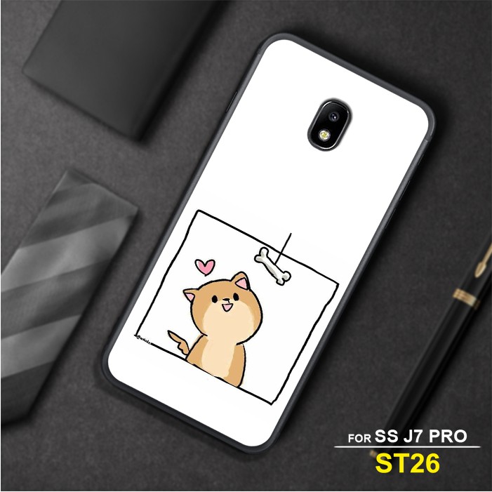 Ốp lưng Samsung J7 Pro - Samsung J7 Plus in hình Gấu và Mèo đẹp