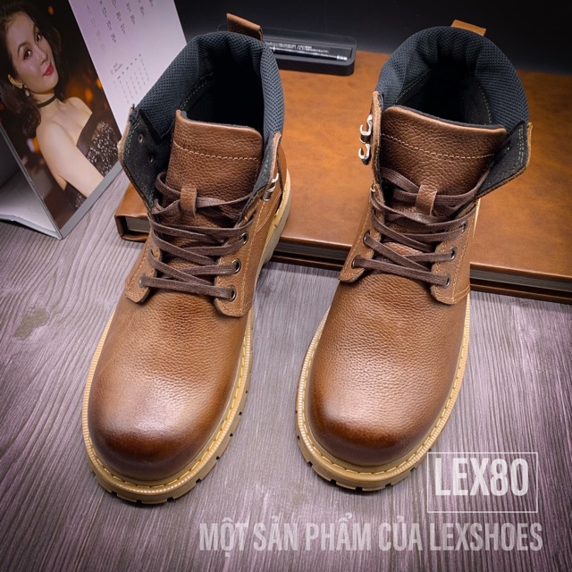 Giày Da Bò Thật 100% Cao Cổ