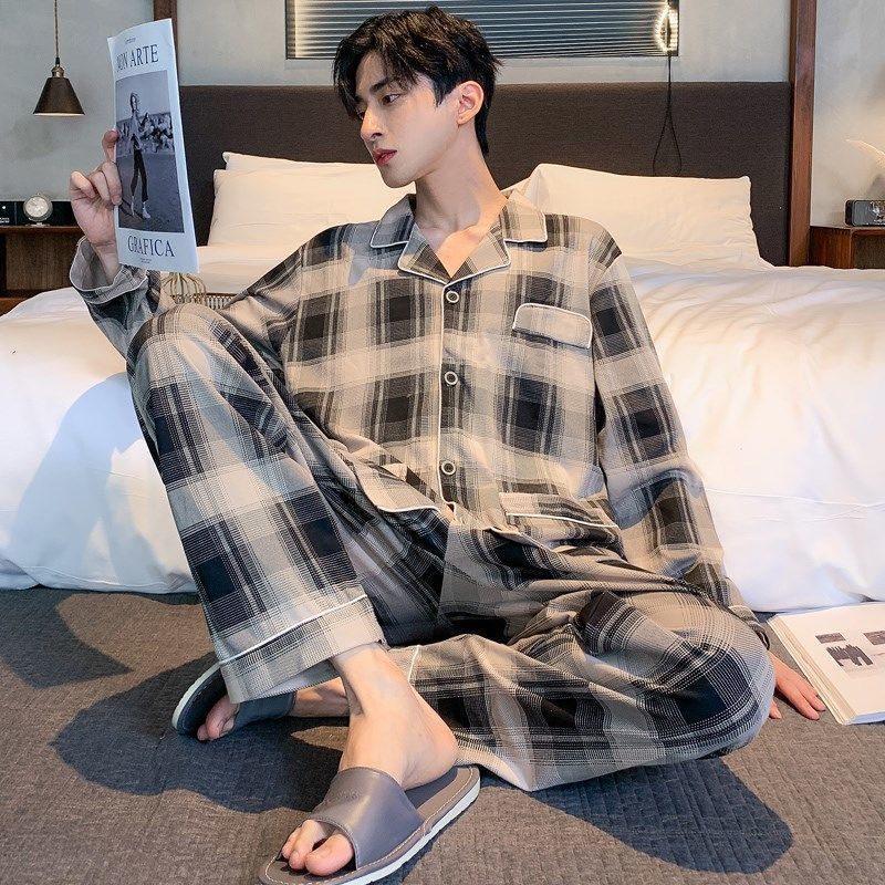 Bộ Đồ Ngủ Pijama Dài Tay Thoải Mái Thoáng Khí Cho Nam