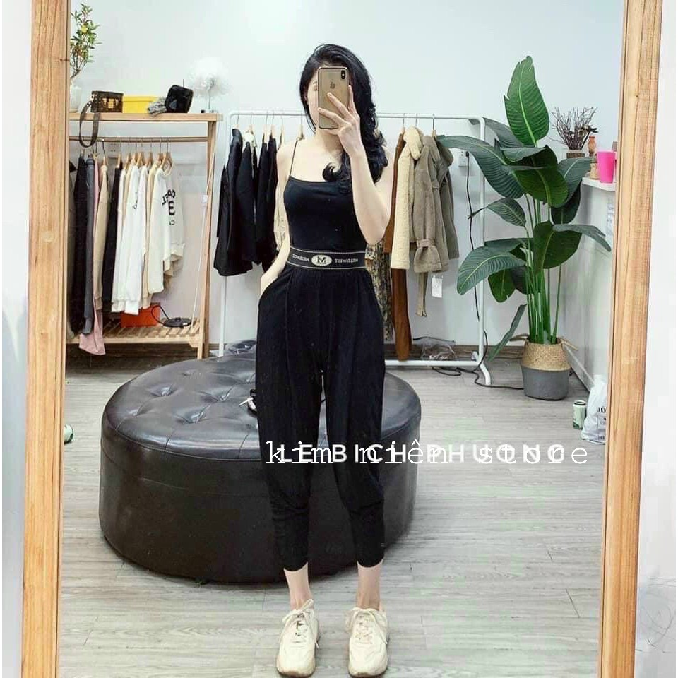 Quần baggy cạp chữ chất tăm mát