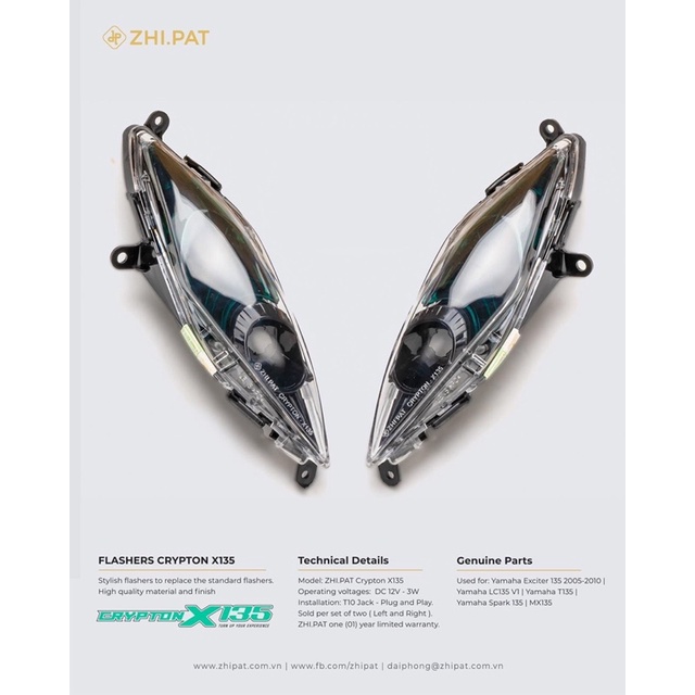 Xinhan Hy Lạp gắn Exciter 2006 - 2010 ex 10 Crypton 135 chính hãng Zhipat full bộ 2 bên . DoChoiXeMayShop