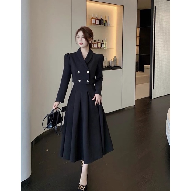 Set áo blaze ngắn + chân váy xoè sang chảnh