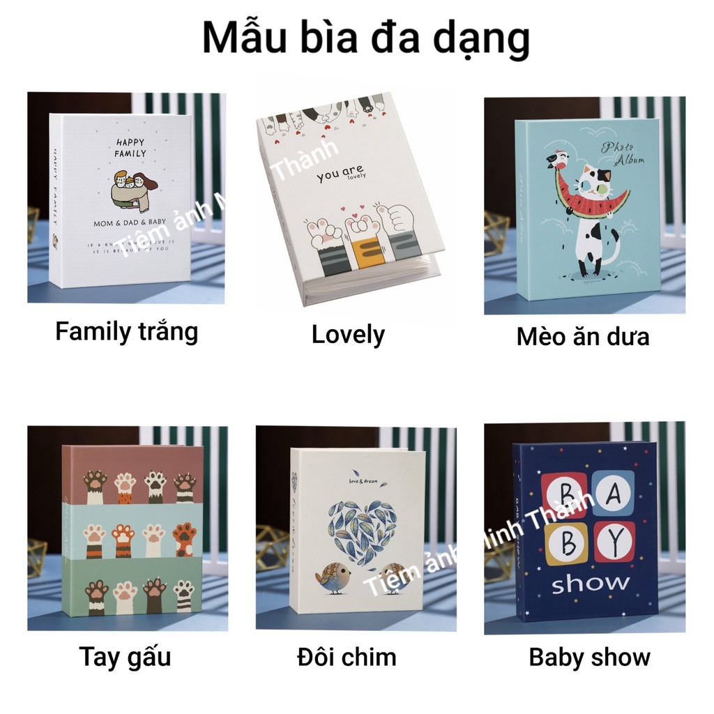 Album đựng ảnh 6x9, 7x10 đựng được 200 ảnh nhiều mẫu xinh tại Tiệm ảnh Minh Thành