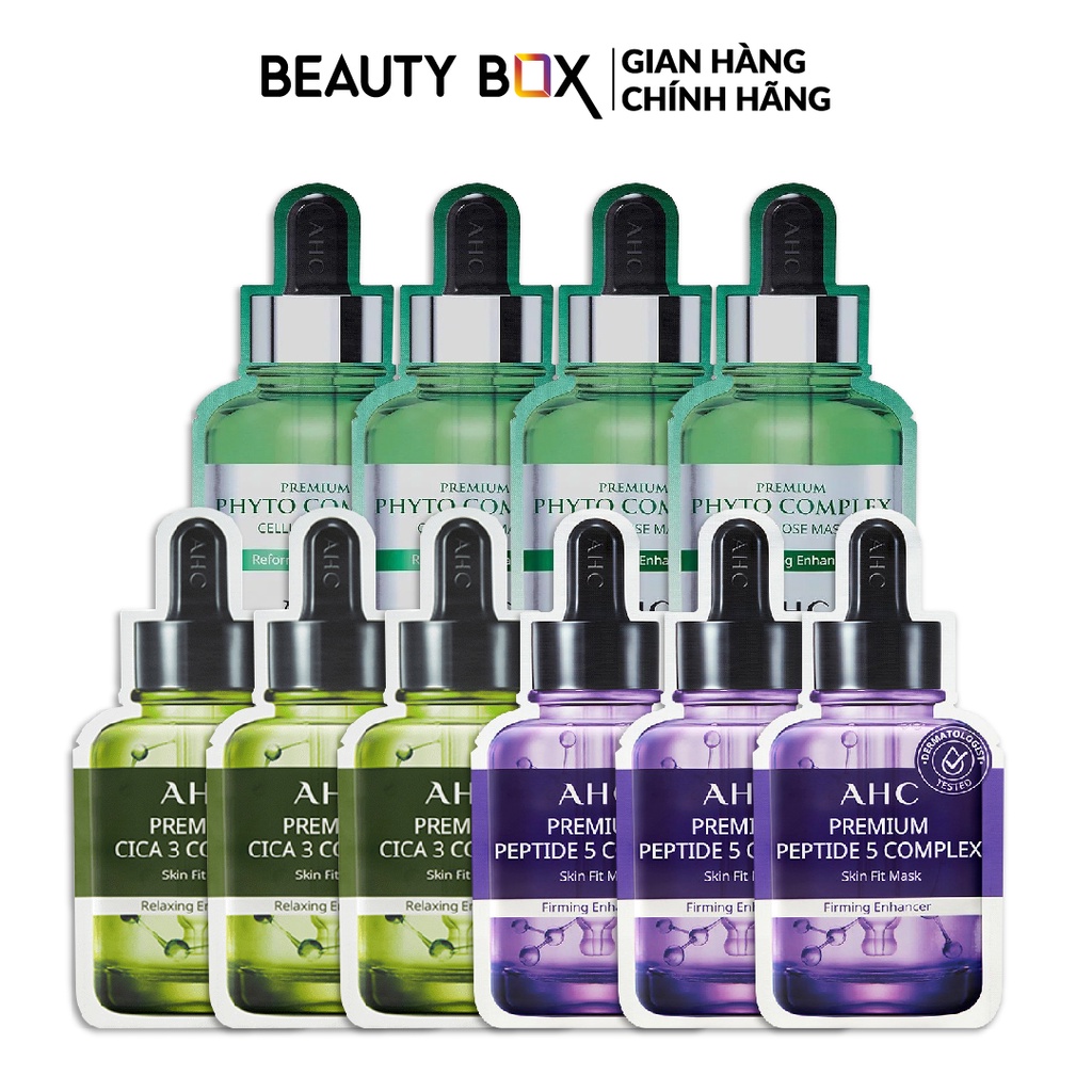 Combo10 Mặt Nạ Giấy Ahc Premium (Làm Dịu Phục Hồi Da Da,Phục Hồi Da,Săn Chắc Da) 27ml