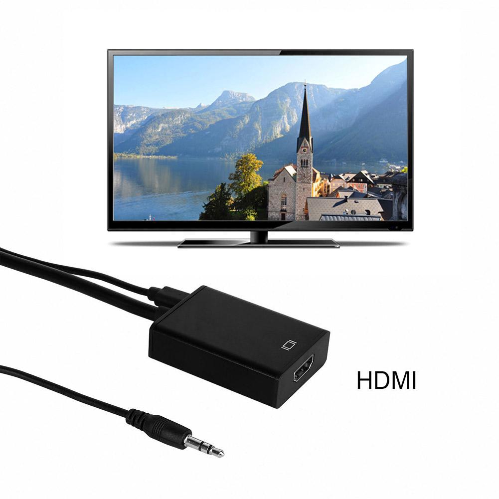 VGA Male To HDMI Đầu ra 1080P HD + TV âm thanh AV Bộ chuyển đổi cáp video HDTV