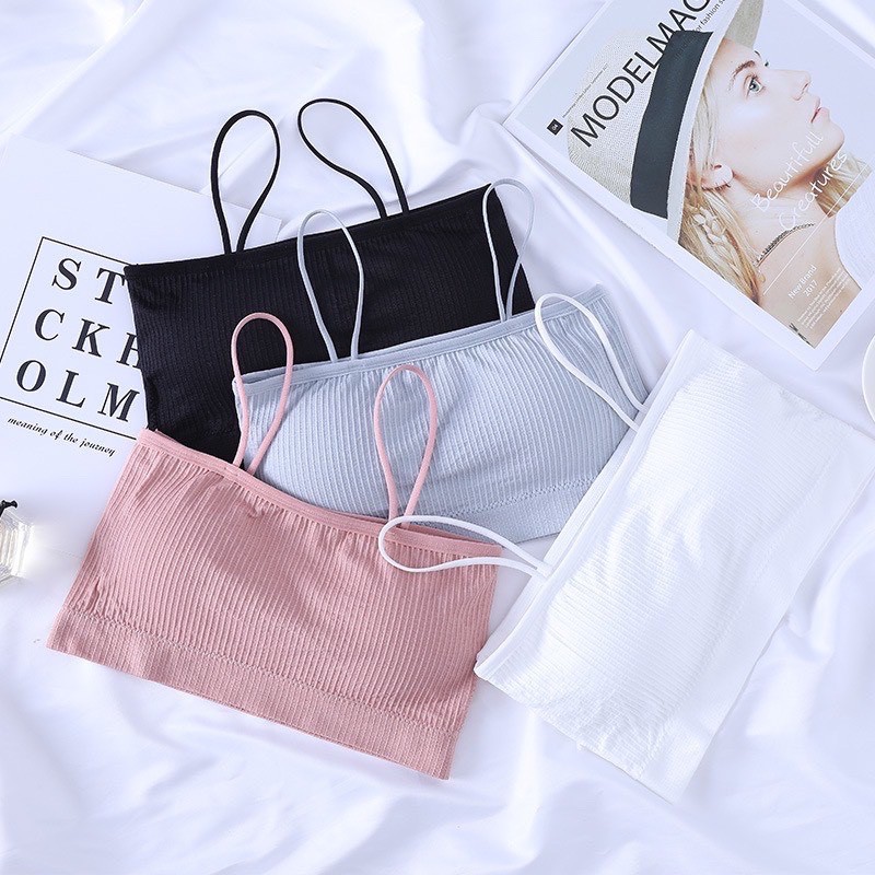 Áo Bra gân tăm cotton đơn giản thanh lịch. Áo ngực nữ quây hiện đại freesize siêu đẹp