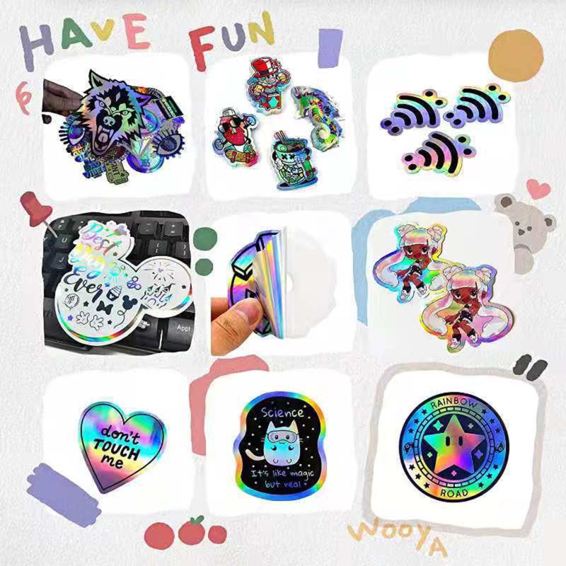 Set 20 Nhãn Dán Vinyl Khổ A4 Tự Dính Họa Tiết Cầu Vồng Trang Trí Đa Ứng Dụng