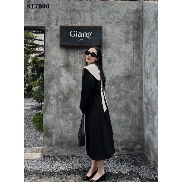 Set Đồ Nữ Áo Dài Tay Cổ Sen Phối Be Nơ Lưng Mix Chân Váy Midi Dài - 23rd.September
