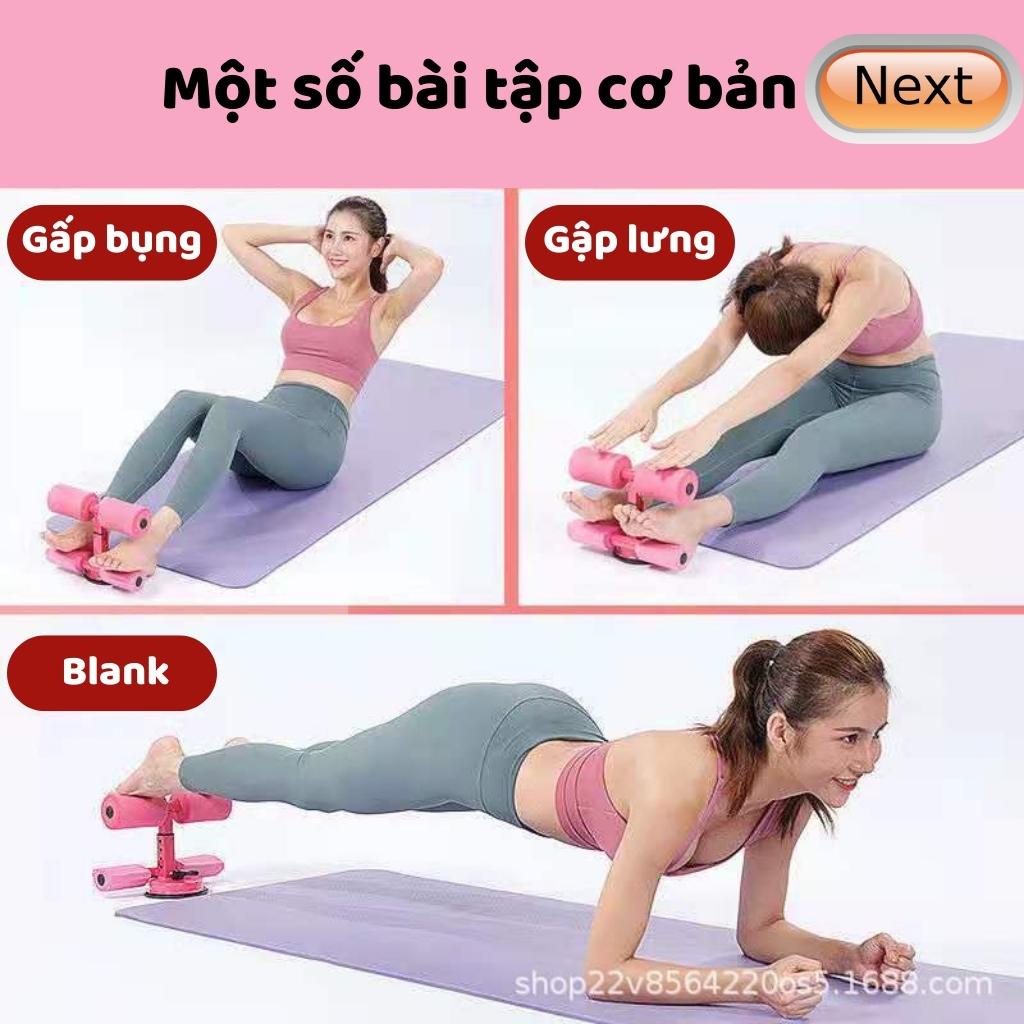 Dụng cụ tập cơ bụng tạo eo thon giảm mỡ gym yoga tại nhà có đế hút gắn sàn chữ chân cao cấp WEGO
