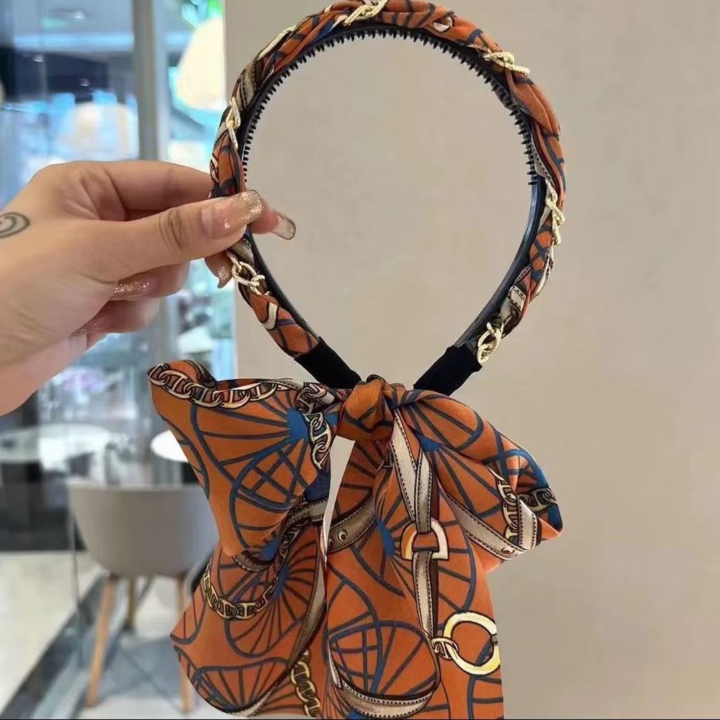 Jiashucheng Băng Đô Cài Tóc Bằng Vải Satin Thắt Bím Phong Cách Hoàng Cung Cổ Điển