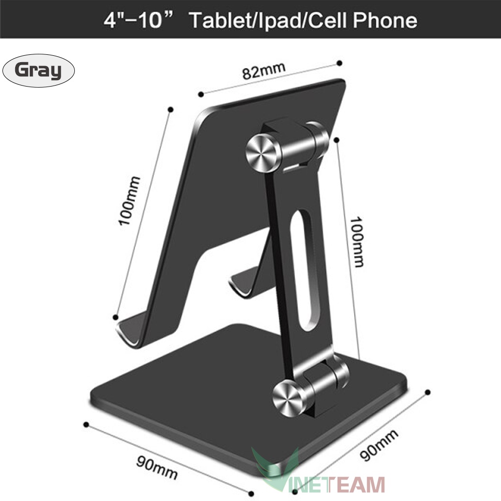 Giá Đỡ Kệ Ipad Điện Thoại Máy Tính Bảng Gấp Gọn VINETTEAM - Chống trượt,chống xước hợp kim nhôm cao cấp -4716