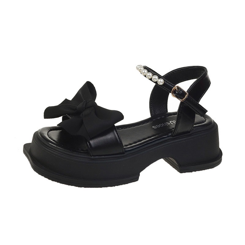 Giày sandal IELGY đế dày đính ngọc trai giả thời trang xinh xắn cho nữ