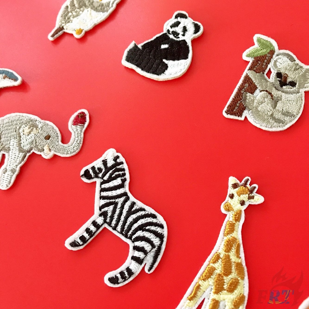 ☸ Zoo - Animals Patch ☸ 1Pc Cute Cartoon Diy Sew on Iron on Badges Patches