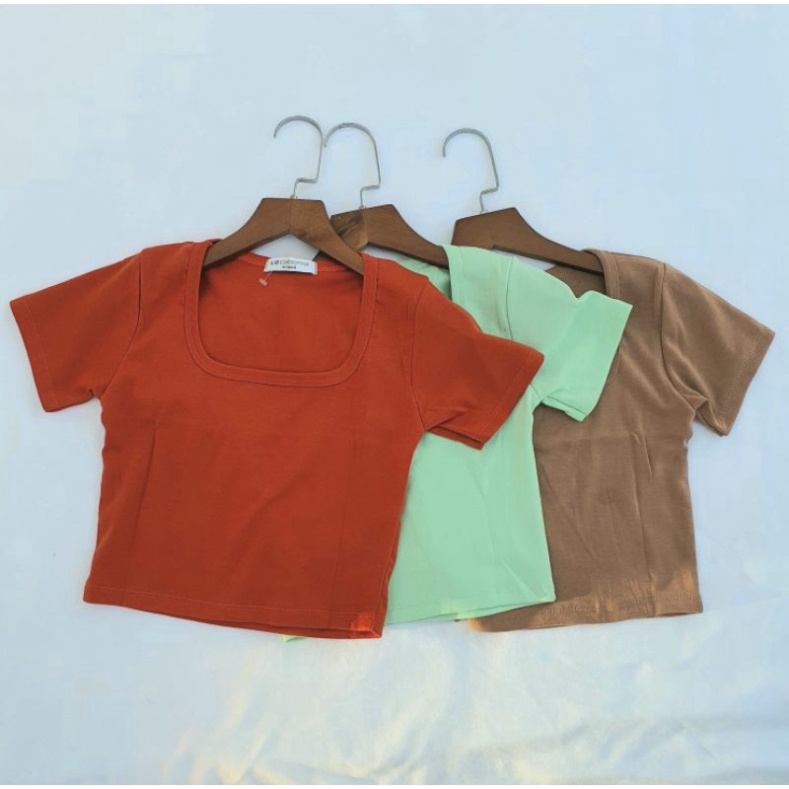 ÁO CROPTOP TAY NGẮN Cổ U BORIP XỊN A3CU - NTTshop