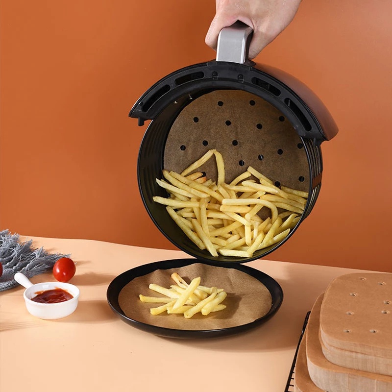 Set 100 miếng lót nồi hấp bằng giấy silicone chống dính tiện lợi