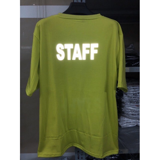 Áo Thun PHẢN QUANG STAFF (Xanh Chuối) - Áo thun tay lỡ form rộng Unisex 38-65kg Nam Nữ  [ẢNH THẬT]