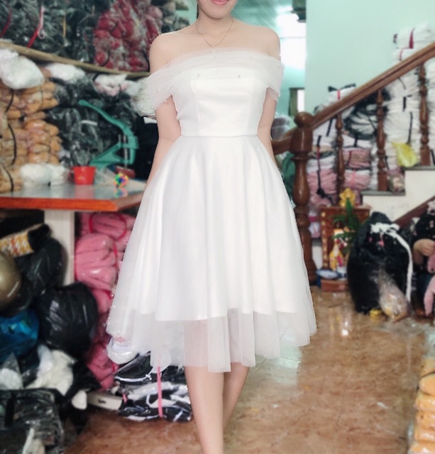 Đầm công chúa phối lưới đính ngọc kèm hình thật | BigBuy360 - bigbuy360.vn