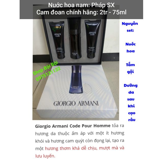Nuớc hoa nam giorgio Armani code